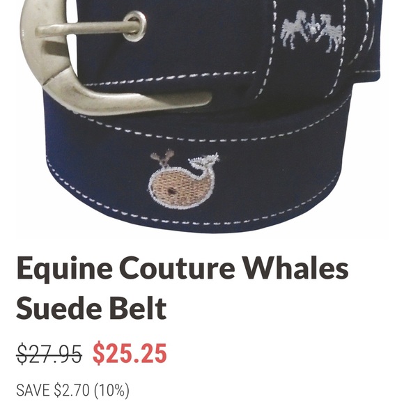 Equine Couture Whale belt size L Preppy - Picture 5 of 5